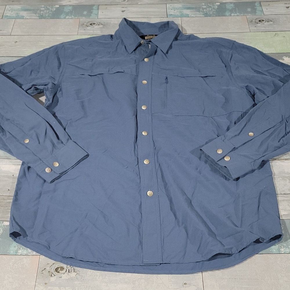 Field Tested Guide Gear Long Sleeved Blue Shirt sz Large